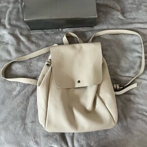 Genuine leather white back pack